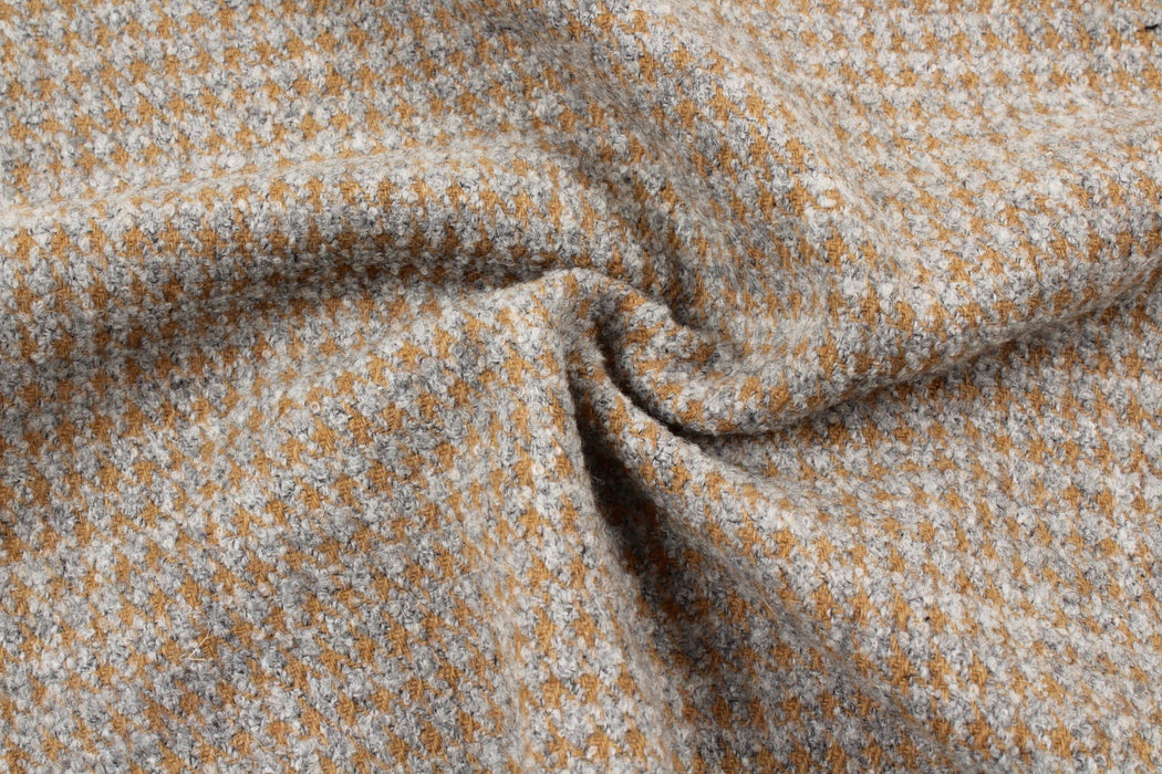Recycled Wool Bouclé - Houndstooth-Fabric-FabricSight