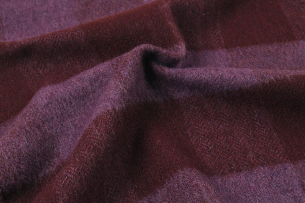 Recycled Wool Brushed Checks - Purple-Fabric-FabricSight