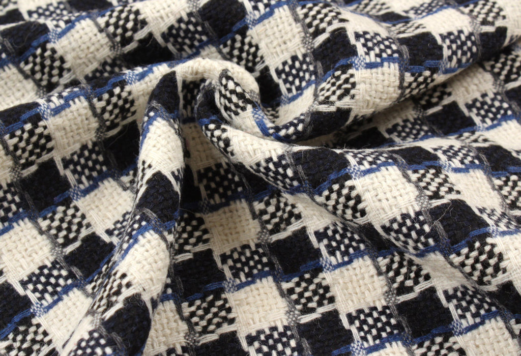 Recycled Wool Jacquard - Fancy Checks-Fabric-FabricSight