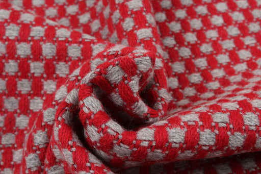 Recycled Wool Jacquard for Coats - Basketweave Look-Fabric-FabricSight