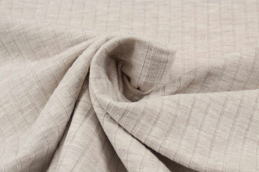 Roll 8 Mts - Stretch Cotton Rib 6x3 for Tops - Soft Touch (Beige Melange) - Offer: 10,50€/Mt-Roll-FabricSight