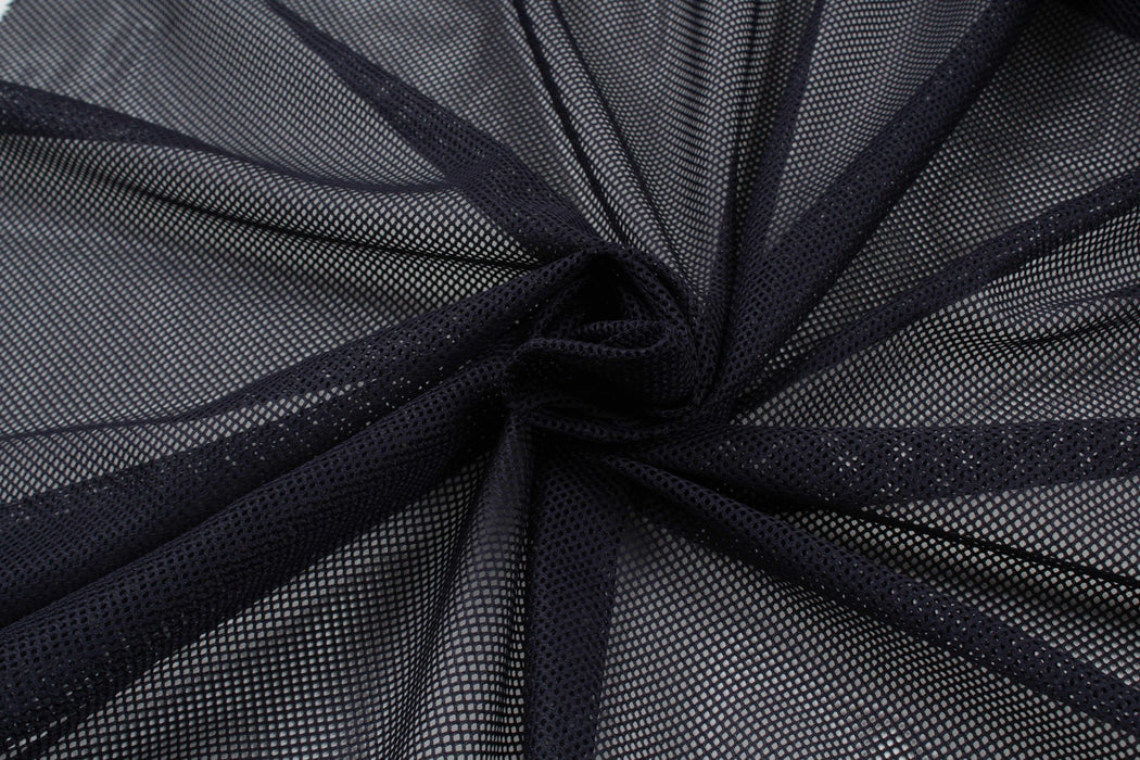 Seaqual™ Recycled Polyester Eyelet Mesh - Navy (Remnant)-Remnant-FabricSight