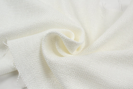 Slubbed Viscose Blend Tweed for Summer - White-Fabric-FabricSight