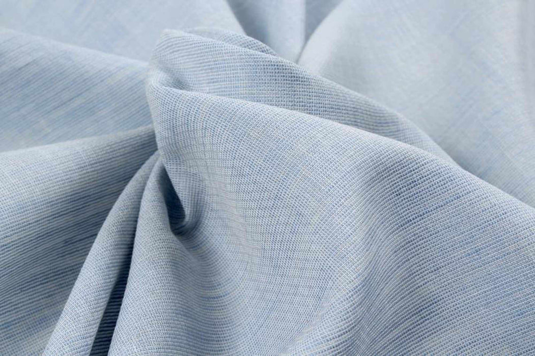 Smooth Mouliné Cotton Linen - Blue-Fabric-FabricSight