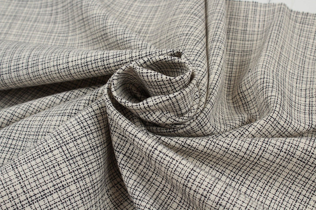 Soft Cotton Grisaille Fabric - Black and White-Fabric-FabricSight