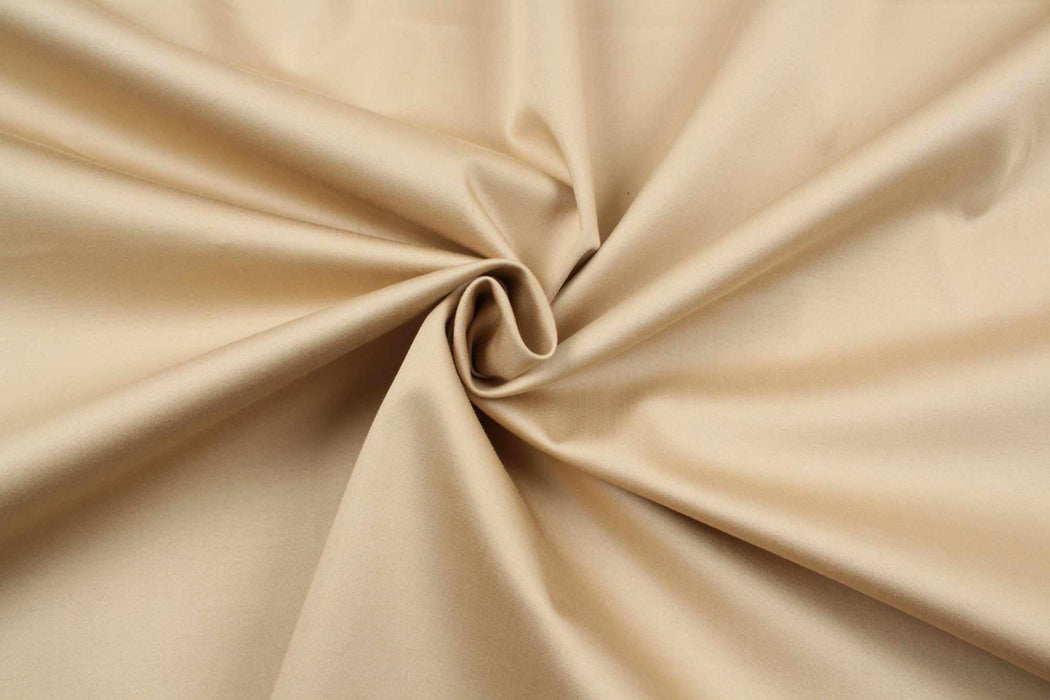 Soft Cotton Satin Stretch for Trousers - Beige (Remnant)-Remnant-FabricSight