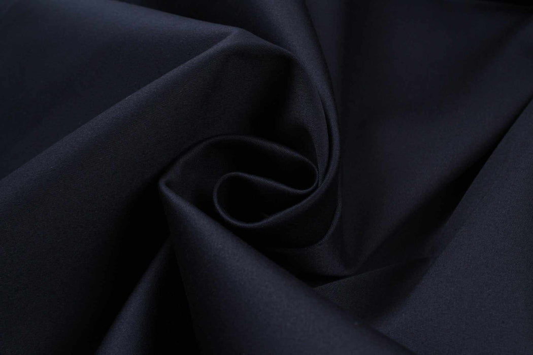 Soft Cotton Satin Stretch for Trousers - Navy (1 Meter Remnant)-Remnant-FabricSight