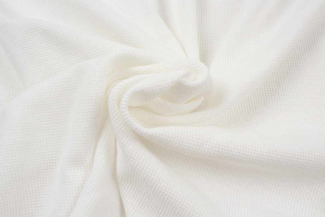 Soft Cotton Waffle Rib - Off White-Fabric-FabricSight
