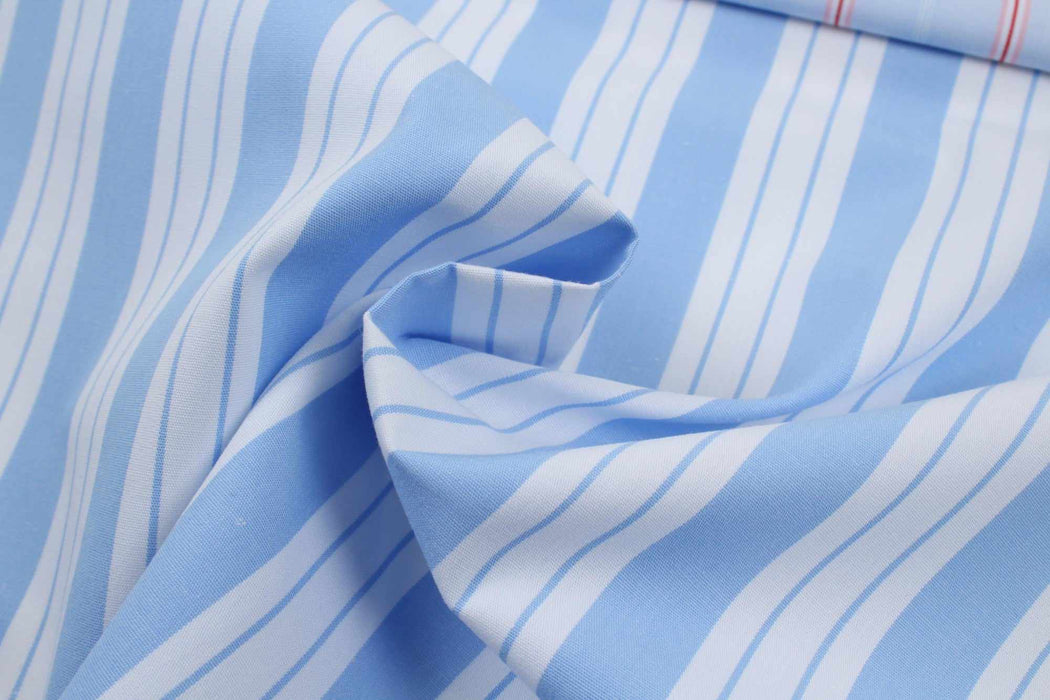 Soft Organic Cotton Poplin - Fancy Stripes - 6 Variants Available-Fabric-FabricSight