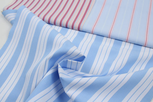 Soft Organic Cotton Poplin - Fancy Stripes - 6 Variants Available-Fabric-FabricSight