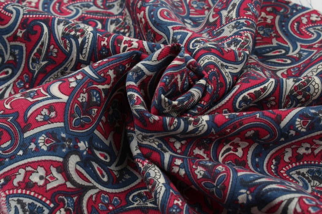 Soft Printed Wool Twill - Paisley-Fabric-FabricSight