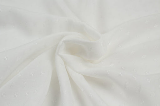 Soft Viscose Jacquard for Blouses and Dresses - White-Fabric-FabricSight