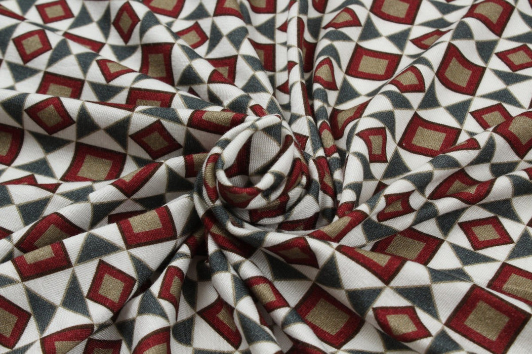 Soft Viscose Jersey - Stretch - Retro Print-Fabric-FabricSight