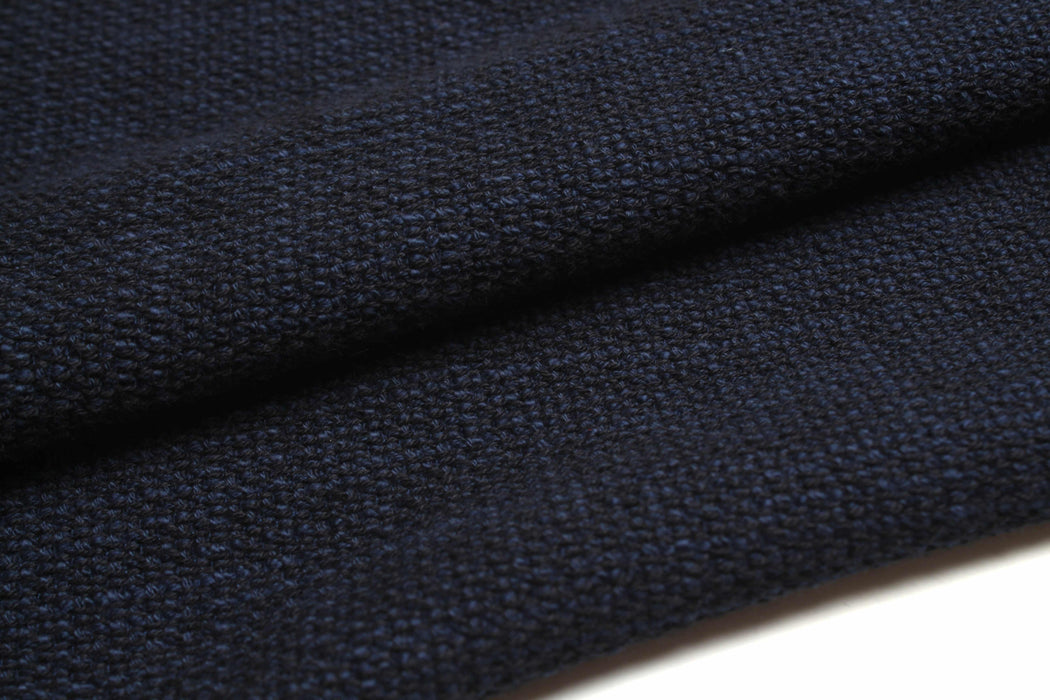 Stretch Cotton Tweed – Navy & Black – Spanish Deadstock-Fabric-FabricSight