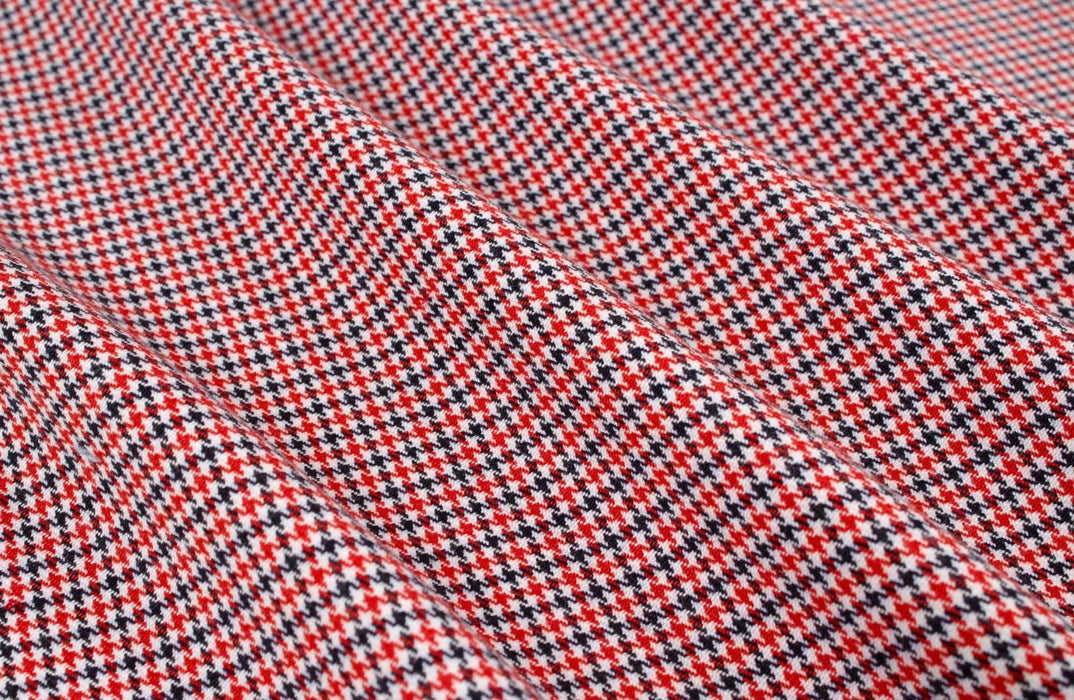 Stretch Poly Viscose - Small Houndstooth-Fabric-FabricSight