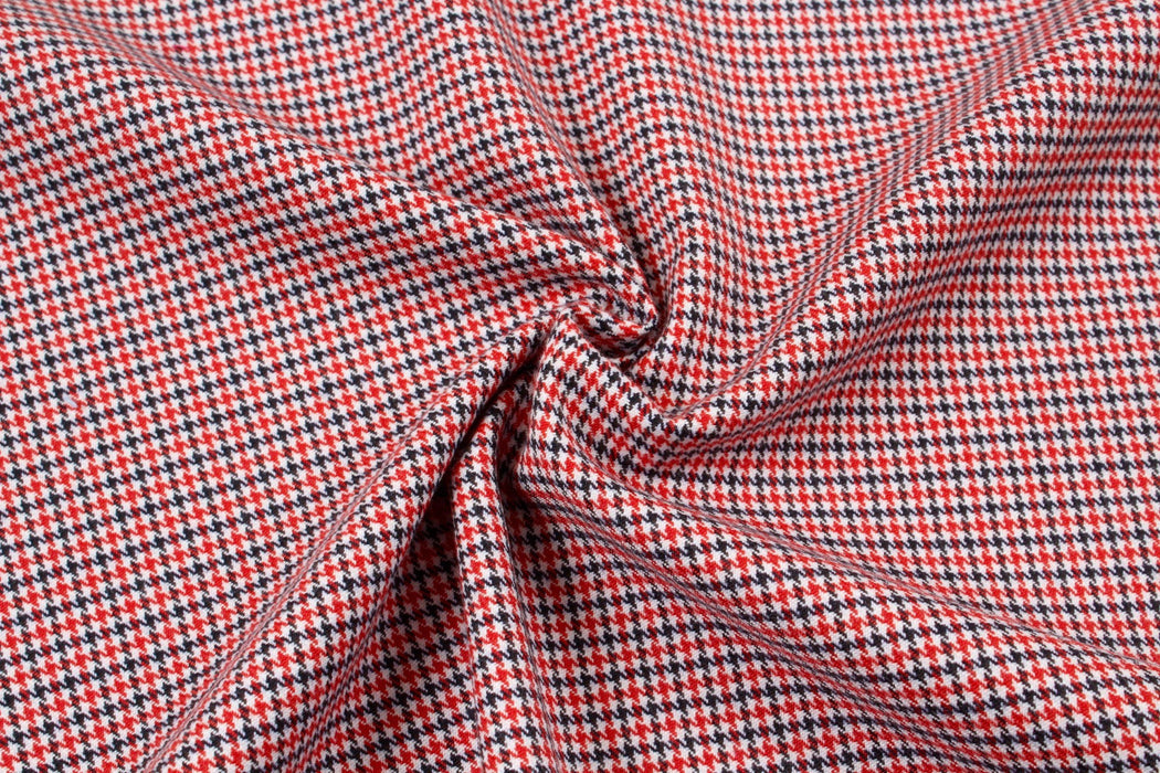 Stretch Poly Viscose - Small Houndstooth-Fabric-FabricSight