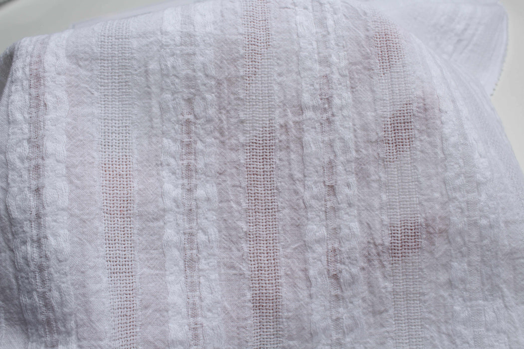 Stripes Cotton Dobby Muslin-Fabric-FabricSight