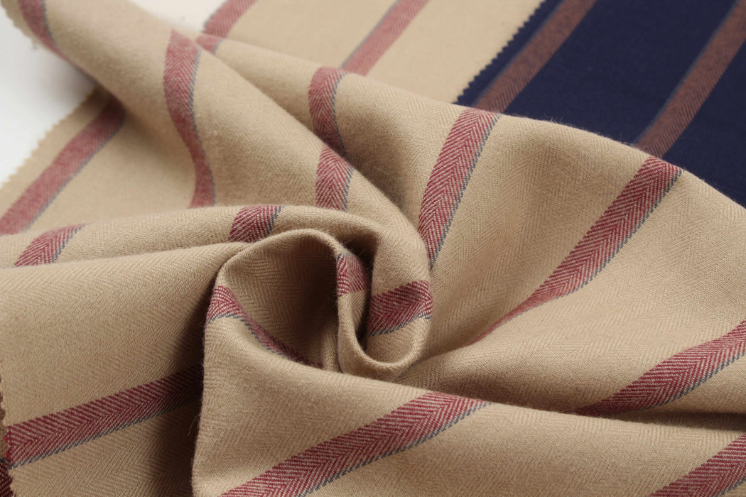 Stripes Cotton Flannel Checks for Shirts - 3 Variants Available-Fabric-FabricSight