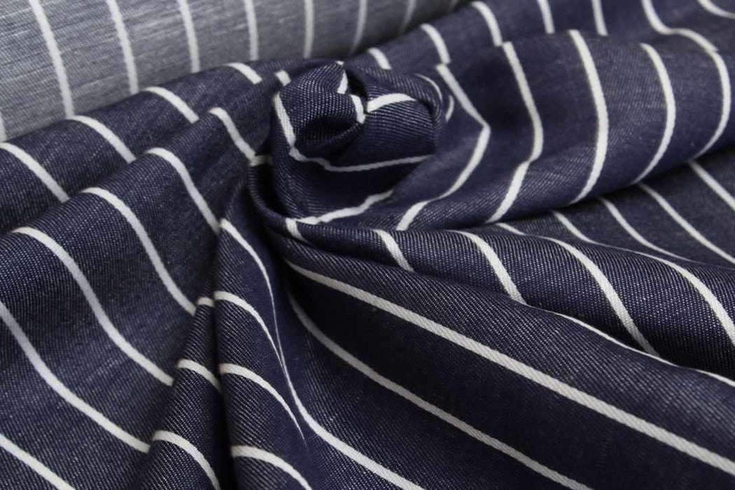 Stripes Linen Cotton Twill for Dresses and Trousers-Fabric-FabricSight