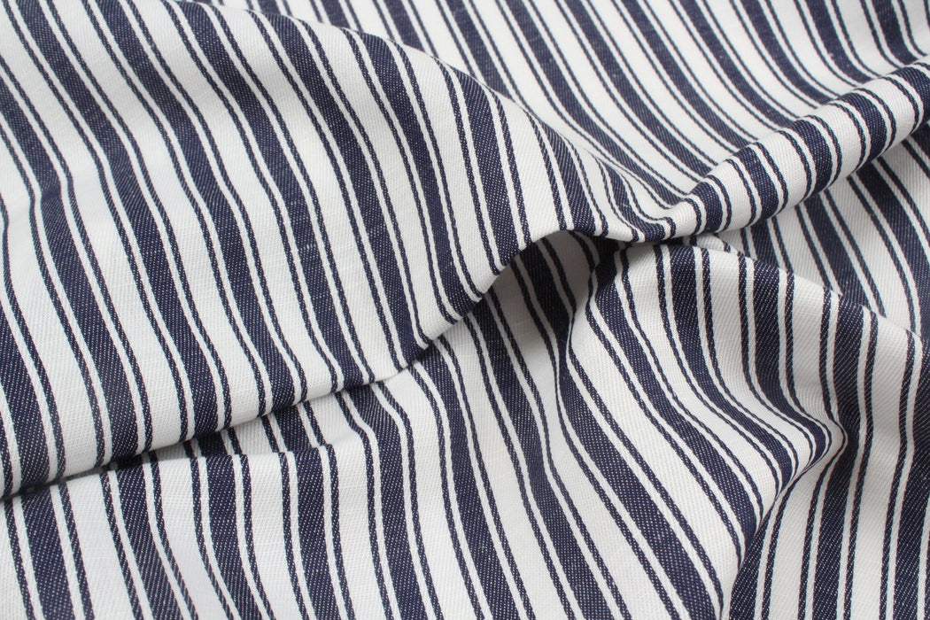 Stripes Linen Cotton Twill for Dresses and Trousers-Fabric-FabricSight