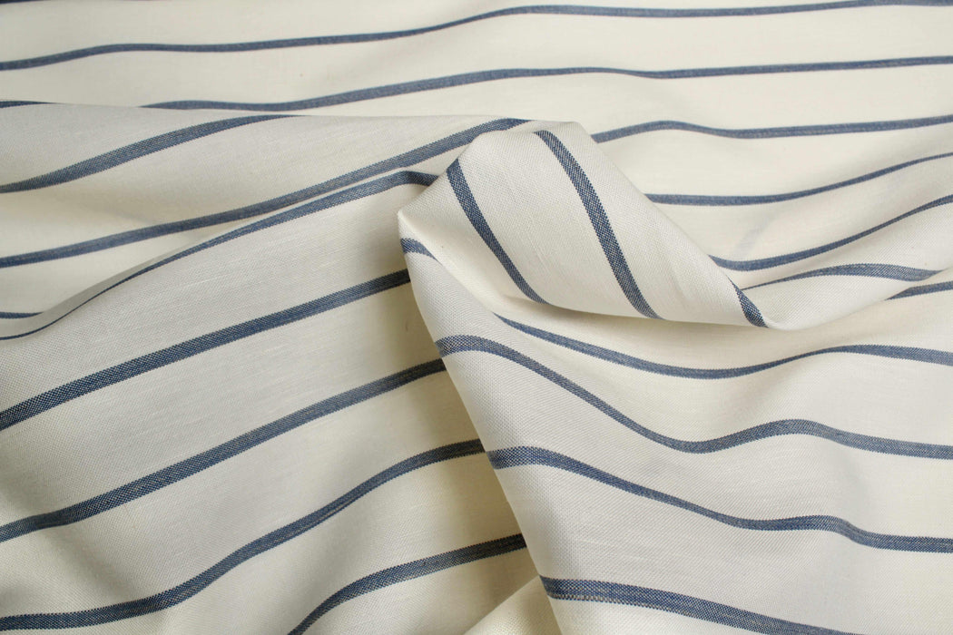 Stripes Rustic Linen Cotton for Dresses-Fabric-FabricSight