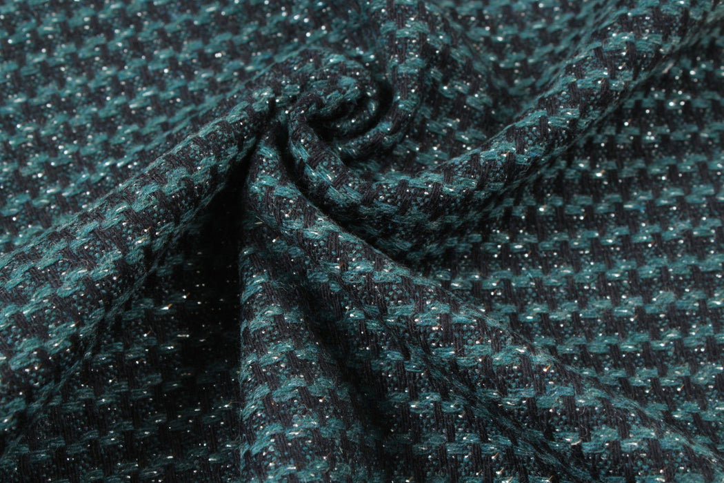 Structured recycled Wool Green-Fabric-FabricSight