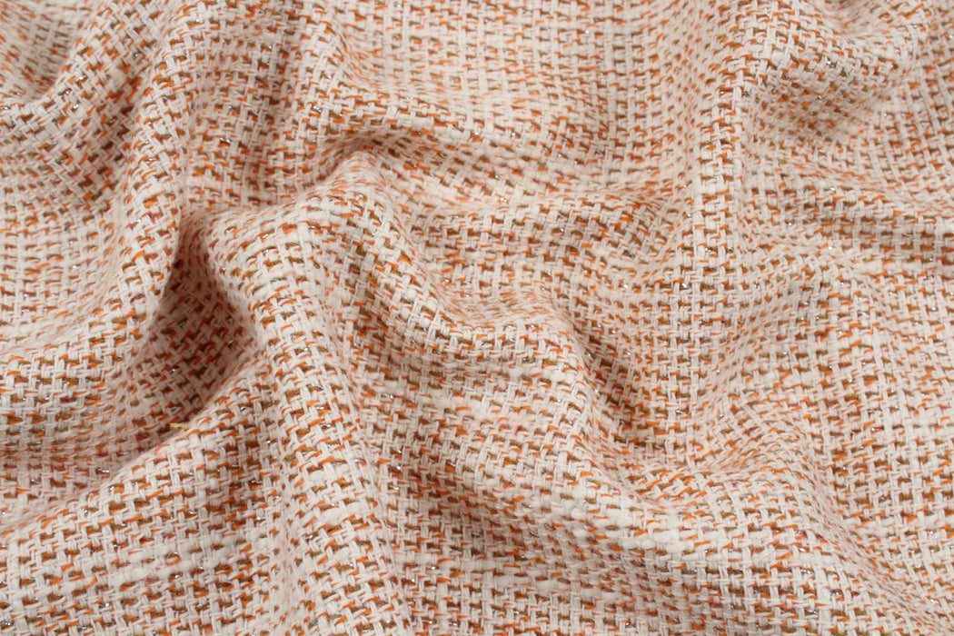 Summer Tweed With Lurex - Orange-Surplus-FabricSight