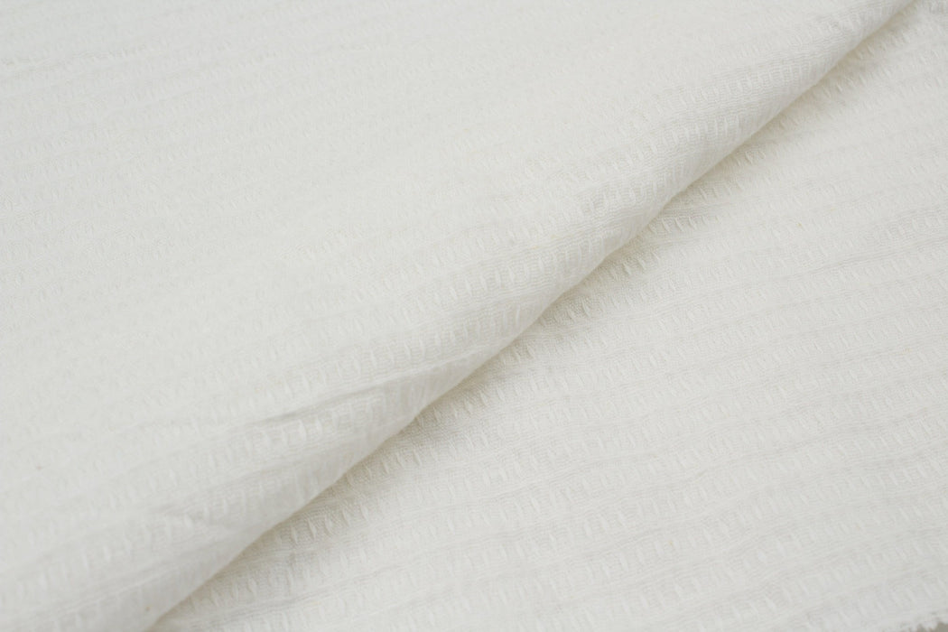 Textured Linen Cotton - White - 4 Variants Available-Fabric-FabricSight