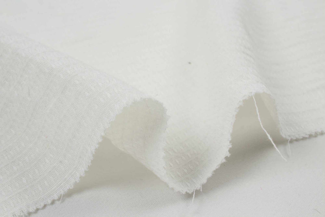 Textured Linen Cotton - White - 4 Variants Available-Fabric-FabricSight