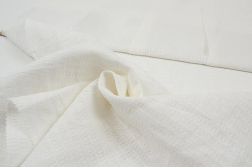 Textured Linen Cotton - White - 4 Variants Available-Fabric-FabricSight