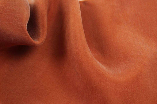 Umber Brown Vegan silk - Cupro SCARLET - remnant 1.5 meters-Remnant-FabricSight