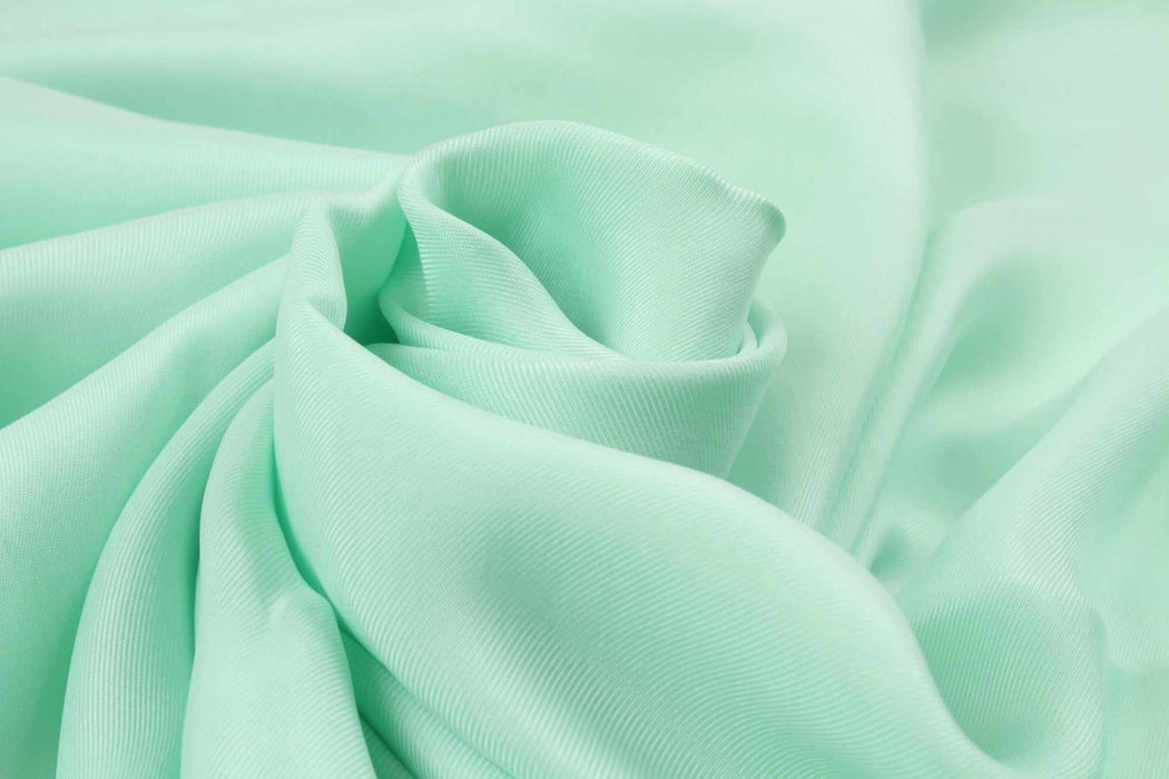 Vegan Cupro Soft Twill, Vegan certified - CARMELA - Mint - 2 meters remnant-Remnant-FabricSight
