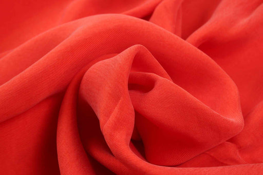 Vegan Cupro Soft Twill, Vegan certified - CARMELA - Molten Lava Orange (1.4 Meter Remnant)-Remnant-FabricSight