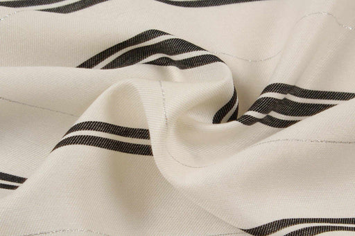 Viscose Cotton Shirting - Stripes and Lurex (REMNANT)-Remnant-FabricSight