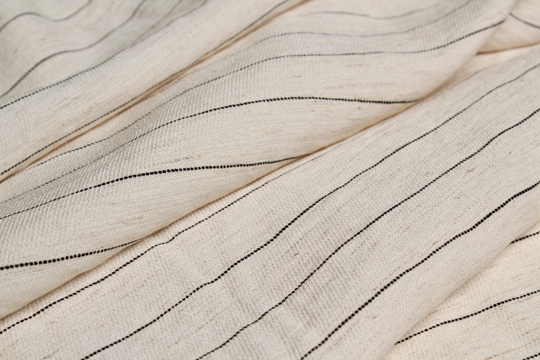 Viscose Linen Blend Stripes Crepe-Fabric-FabricSight