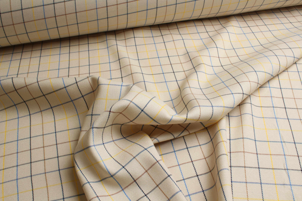 Viscose Tencel™ Windowpane Check Fabric – Spanish Deadstock-Fabric-FabricSight