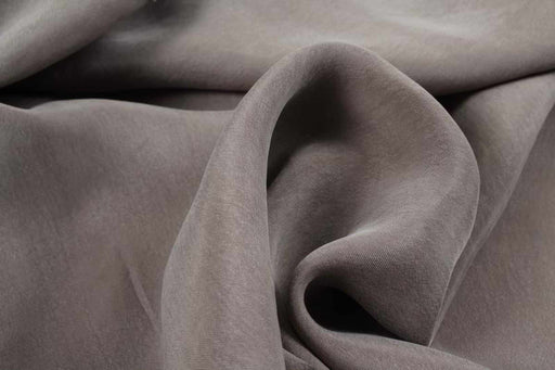 Warm Grey Vegan silk - Cupro SCARLET - remnant 1 meter-Remnant-FabricSight