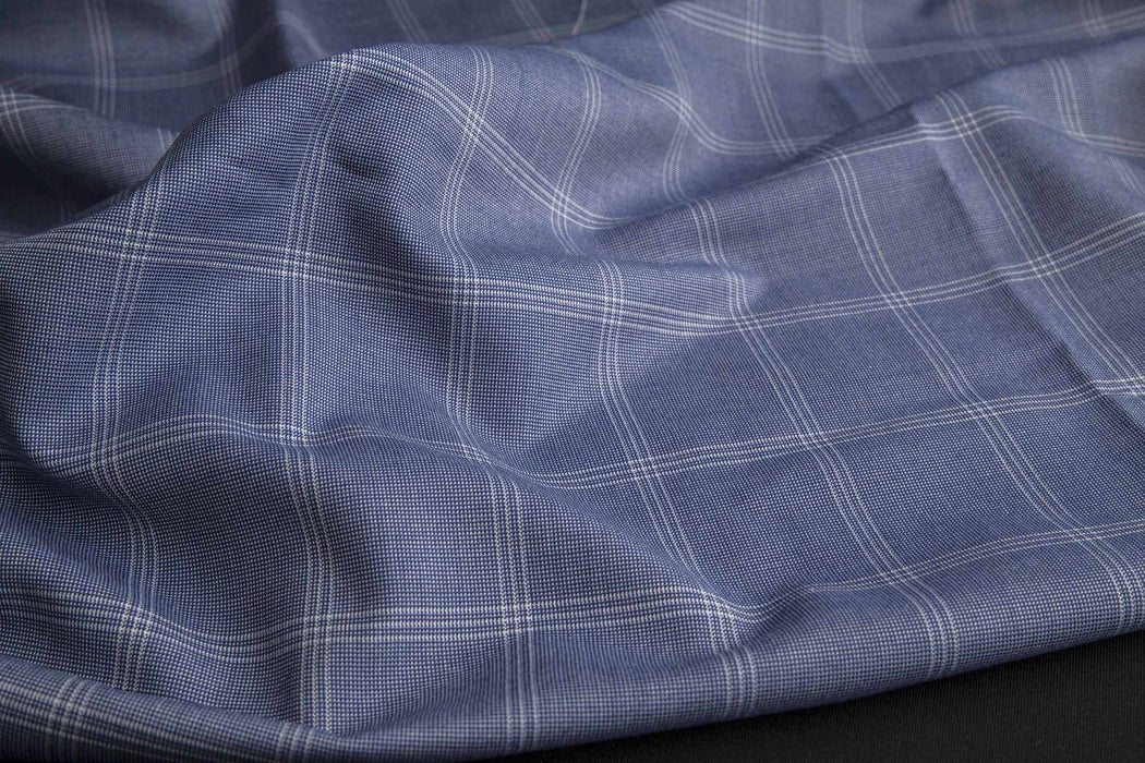 Windowpane Stretch for Suits - ROTHAY-Fabric-FabricSight