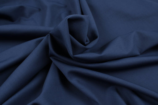Worsted Wool Blend for Suits - ALENTO - Blue-Fabric-FabricSight