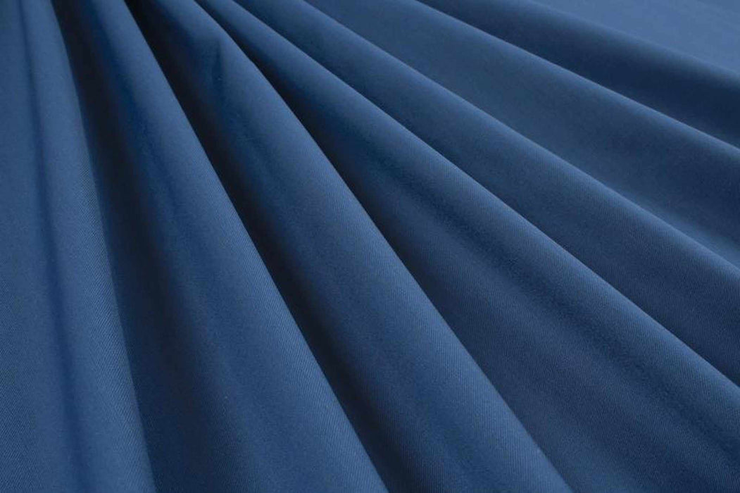 Worsted Wool Blend for Suits - ALENTO - Blue-Fabric-FabricSight