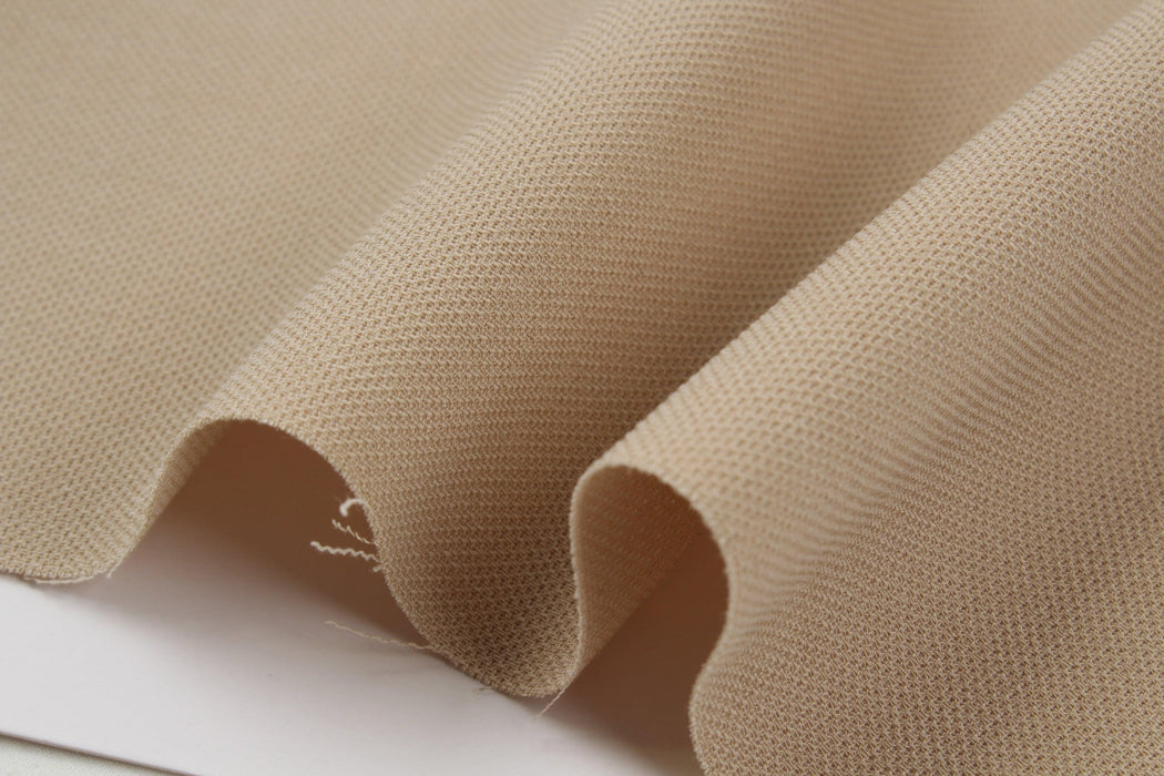 Woven Viscose Piquet - Mid-Weight - Beige-Fabric-FabricSight