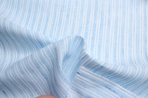 Yarn Dyed Melange Linen Stripes-Fabric-FabricSight