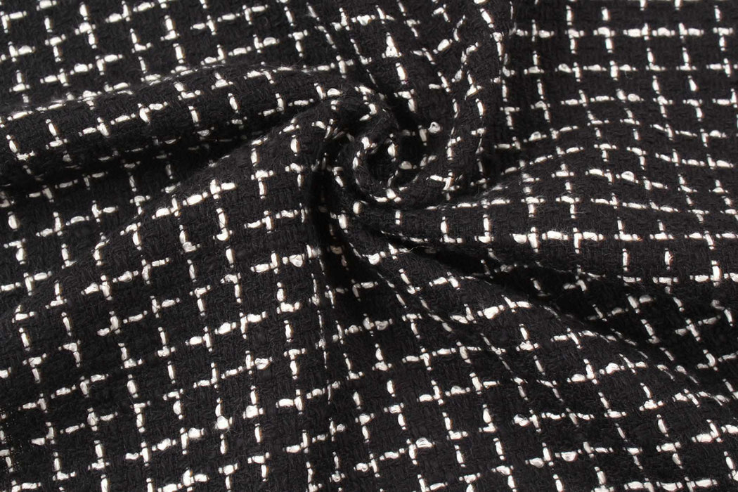 swatch-Bicolor Cotton Tweed - Checks-Fabric-FabricSight