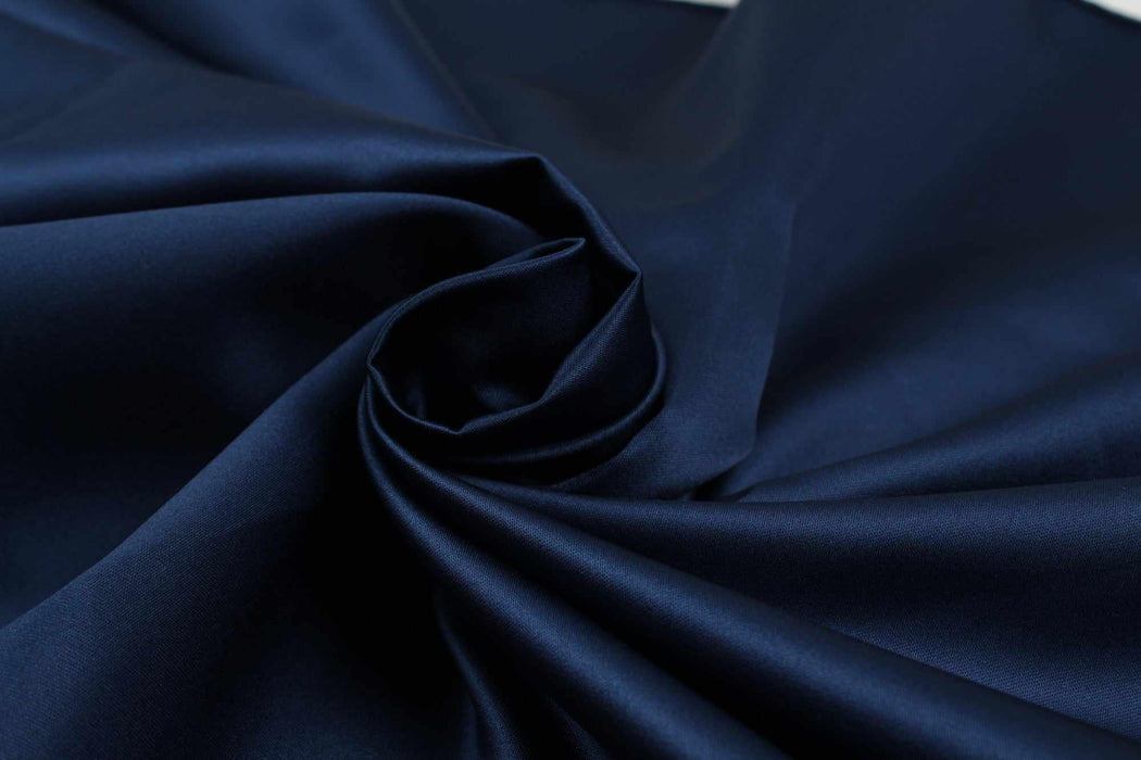 swatch-Blue Polyester Satin for Dresses - Silky Look-Fabric-FabricSight