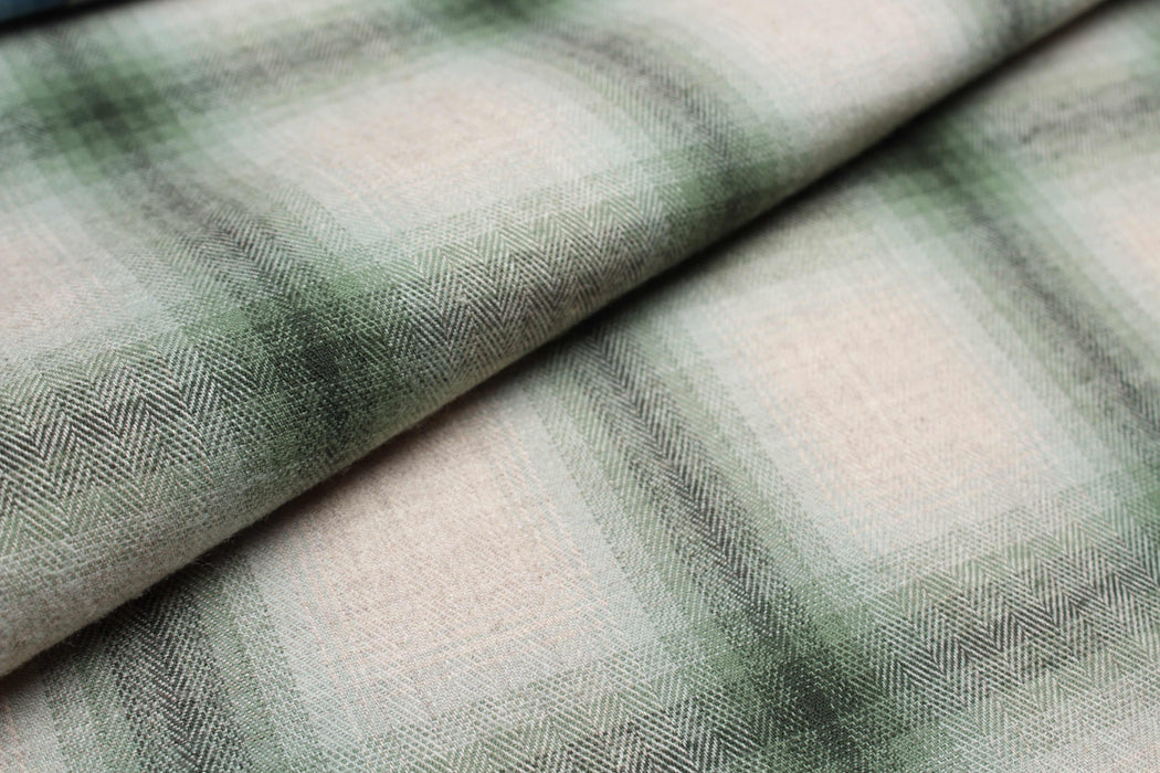 swatch-Brushed Cotton Flannel – Blurred Checks-Fabric-FabricSight