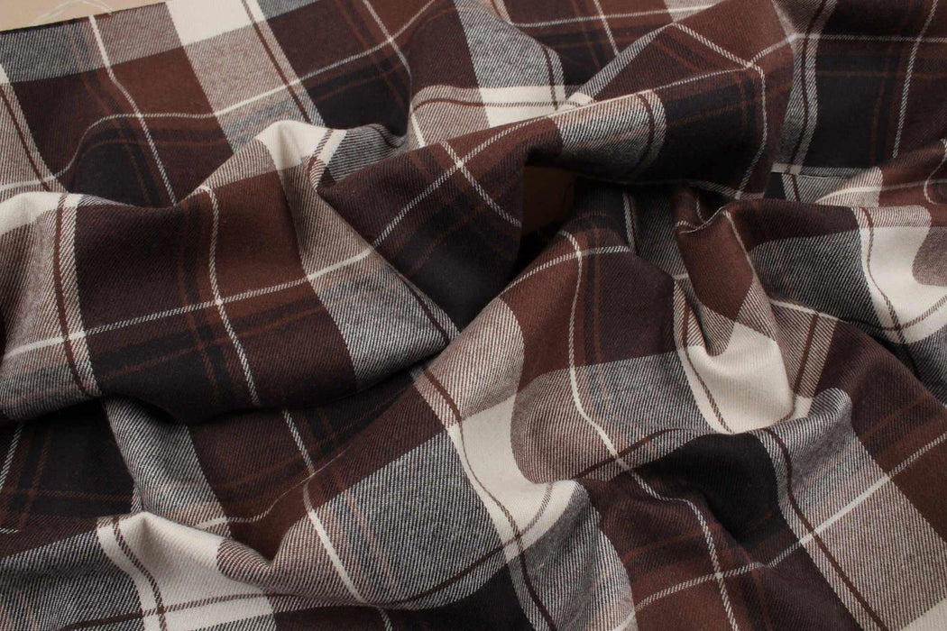 swatch-Brushed Flannel for Shirting - Checks-Fabric-FabricSight