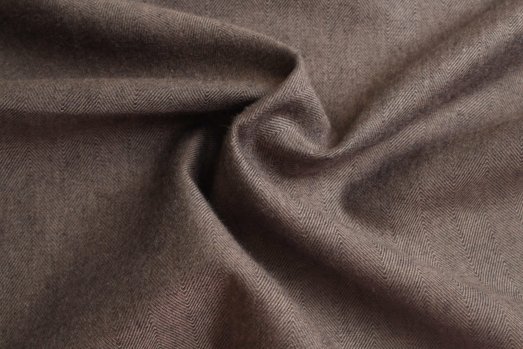 swatch-Brushed Herringbone Shirting – Organic Cotton & TENCEL™-Fabric-FabricSight