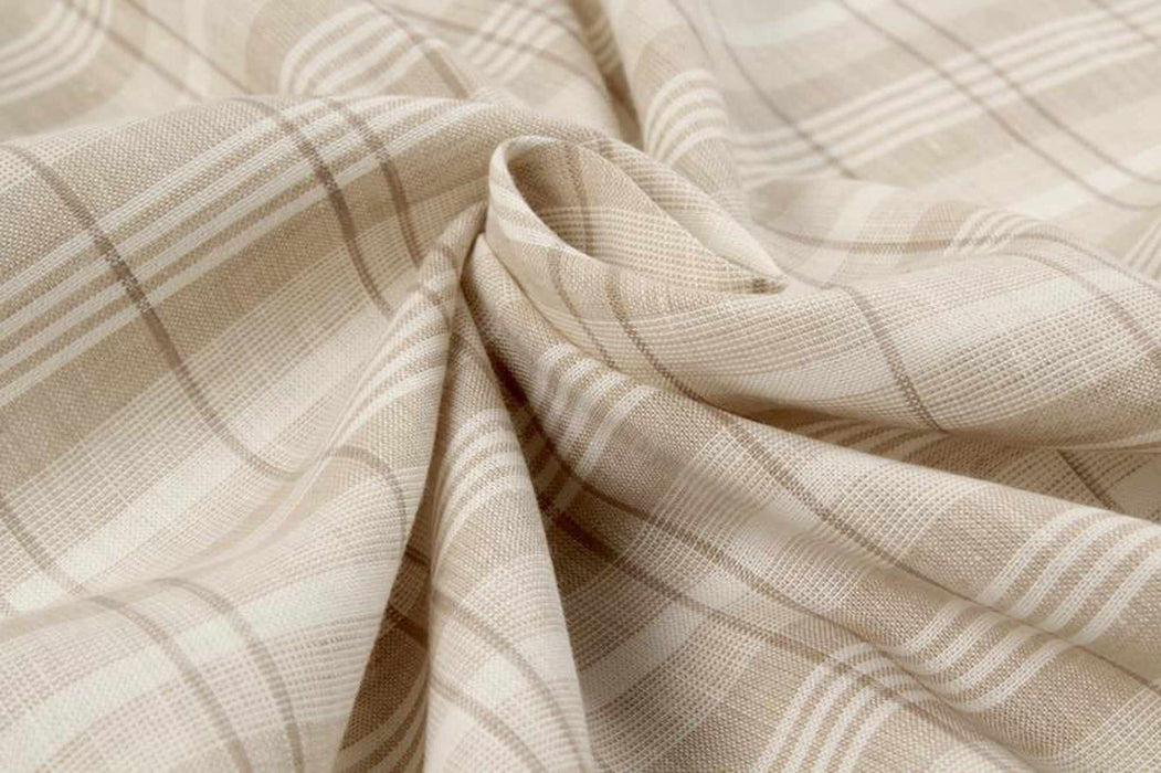 swatch-Checks Linen Cotton for Shirts-Fabric-FabricSight