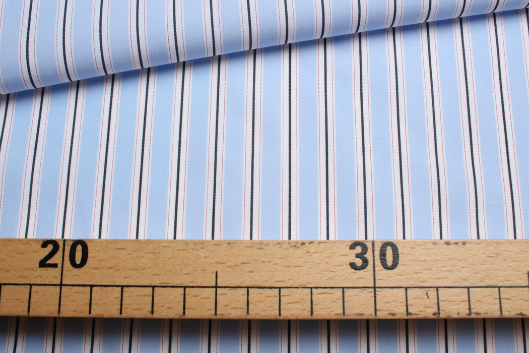 swatch-Cotton 70´S Poplin - Chambray and Stripes-Fabric-FabricSight