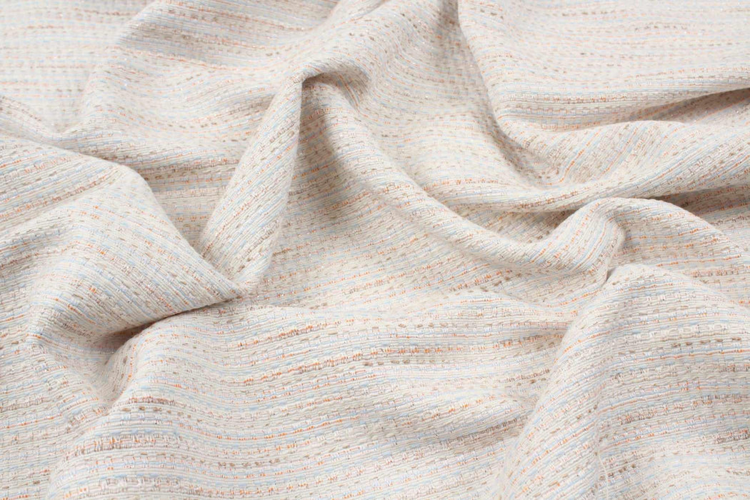 swatch-Cotton Blend Tweed Jacquard with Lurex Yarn-Fabric-FabricSight